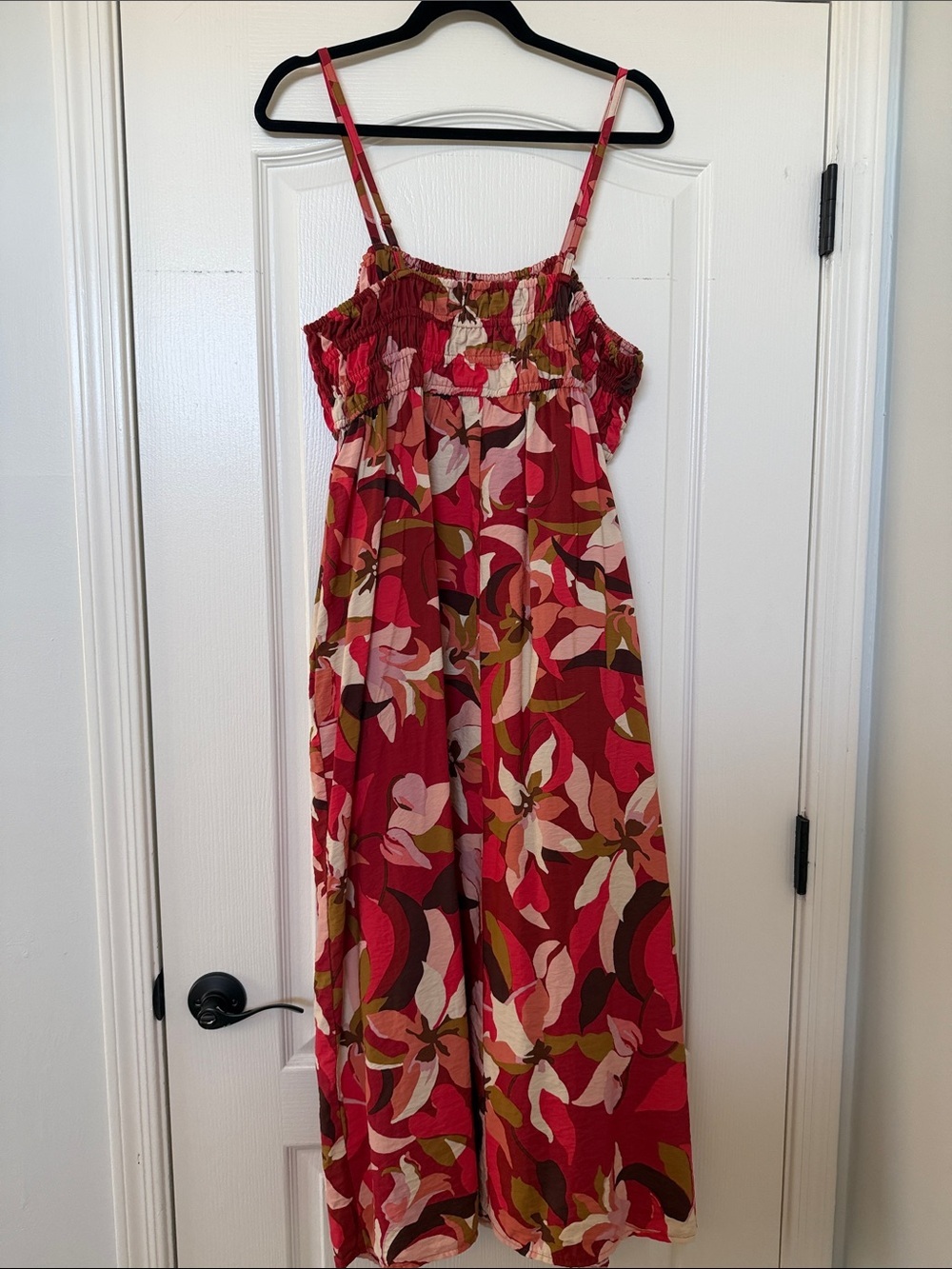 a new day Red Floral Smocked Maxi Dress - Picture 6 of 8